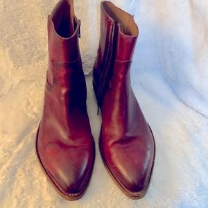 Frye Burgundy Leather Boots Sz 11